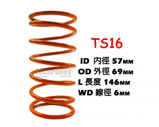 Gegendruckfeder TS16 orange TMax 15%