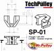 TechPulley Gleitstcke SP01 (Piaggio Vespa 125-300 Leader/Quasar)